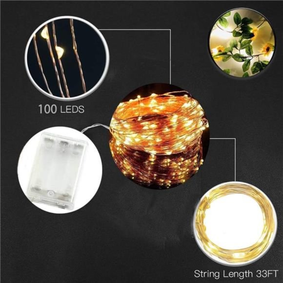 2 Pack 8.8FT Artificial Sunflower Garland with 100 LED Fairy String Lights, Vine - Picture 4 of 7